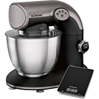 Bomann KM 315 Batidora amasadora- 5.6 litros- 5 velocidades- 1200 W- incluye báscula de cocina- acero inoxidable- Negro…